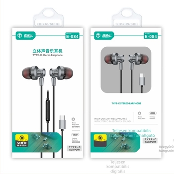 Type-C vezetékes headset digitális hanggal és vonali vezérléssel, kompatibil Apple iPhone 15/16, Huawei és Android okostelefonokkal