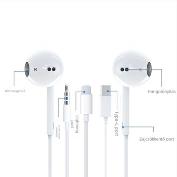 Apple Type-C fülhallgató vezetékes vezérléssel hívásokhoz és zenehallgatáshoz, 17/16/15 sorozat, digitális chip