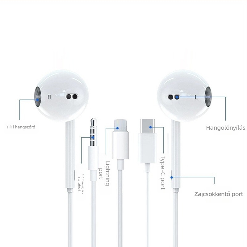 Apple Type-C fülhallgató vezetékes vezérléssel hívásokhoz és zenehallgatáshoz, 17/16/15 sorozat, digitális chip