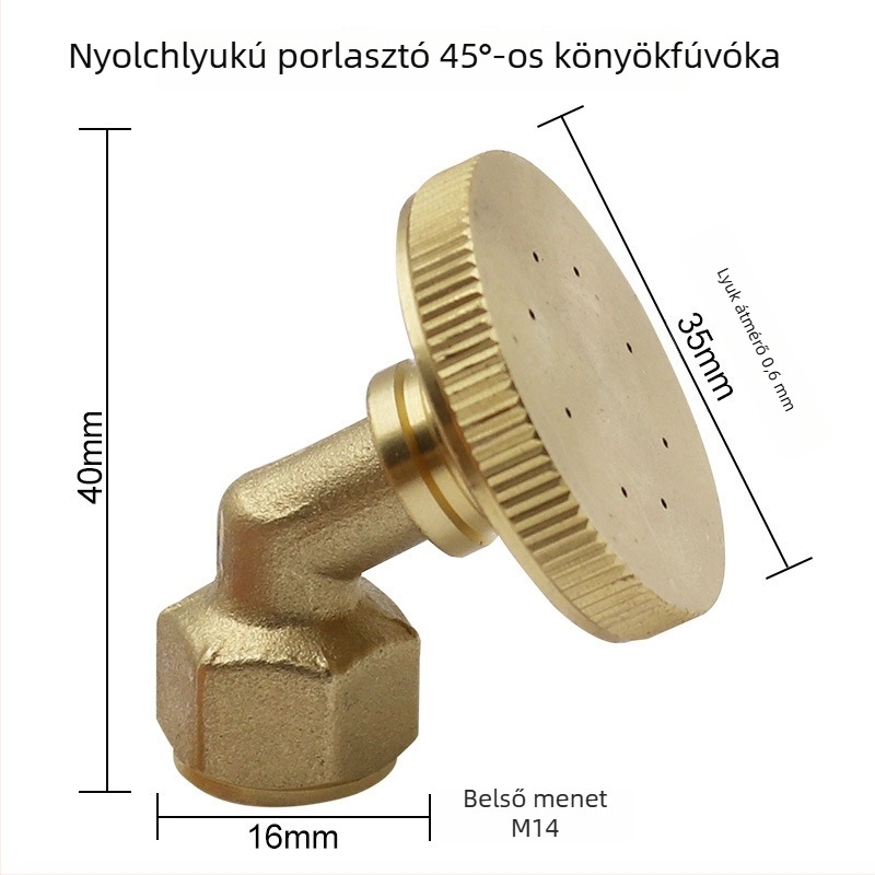 Beállítható ívelt fúvóka atomizáló permetező - otthoni kerthez, nyolc lyukkal