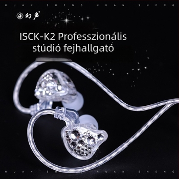 Phantom Sound ISCK-K2 vezetékes in-ear monitor fejhallgató, 3 m hosszú kábellel, élő közvetítéshez, karaoke-hoz és felvételhez