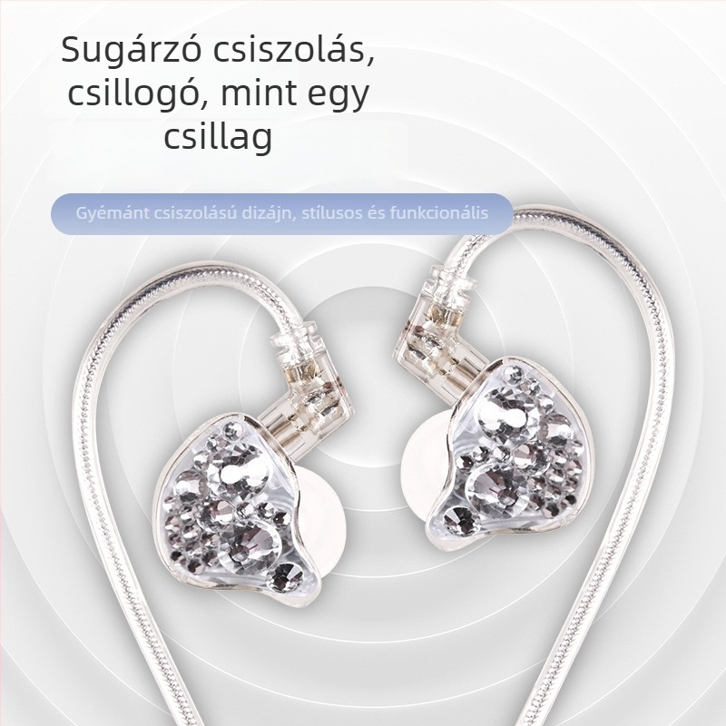 Phantom Sound ISCK-K2 vezetékes in-ear monitor fejhallgató, 3 m hosszú kábellel, élő közvetítéshez, karaoke-hoz és felvételhez