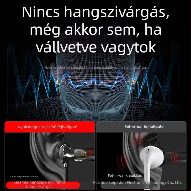 Személyre szabott kerámia fülhallgató, vezetékes, mikrofonnal és vonali vezérléssel a zsinóron, 3,5 mm-es csatlakozóval