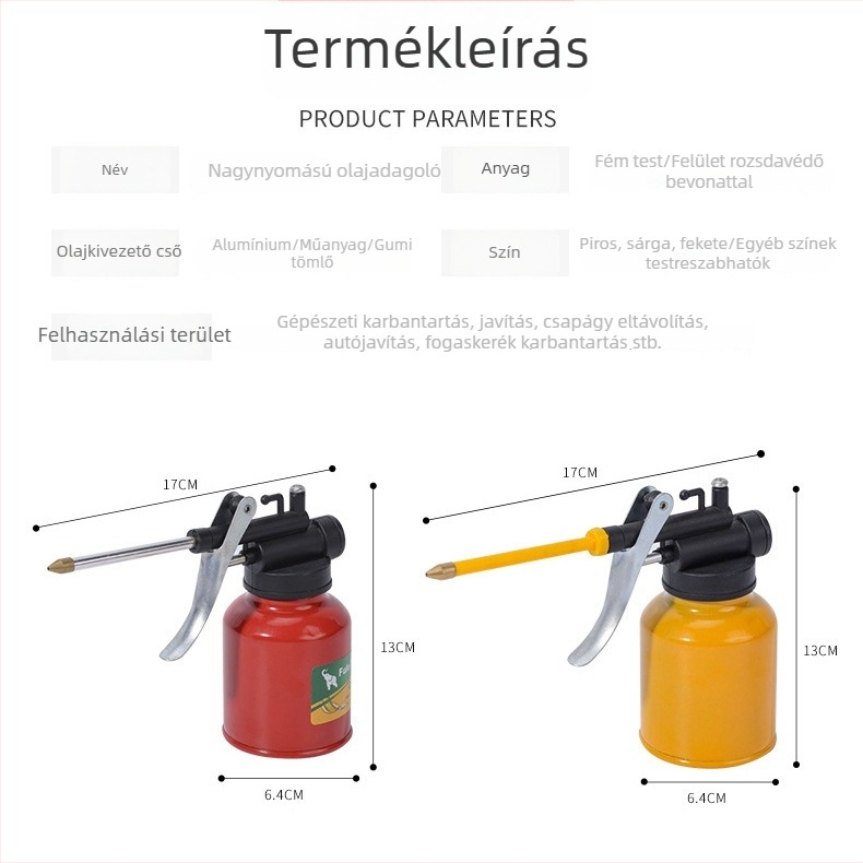 250 ml kézi magasnyomású olajspray és kenőzsír pisztoly