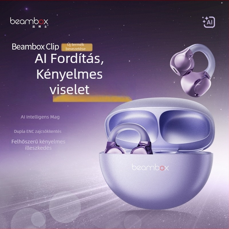Beambox nyitott fülre rögzített Bluetooth fejhallgató AI-vel, aktív zajszűréssel és hosszú üzemidővel