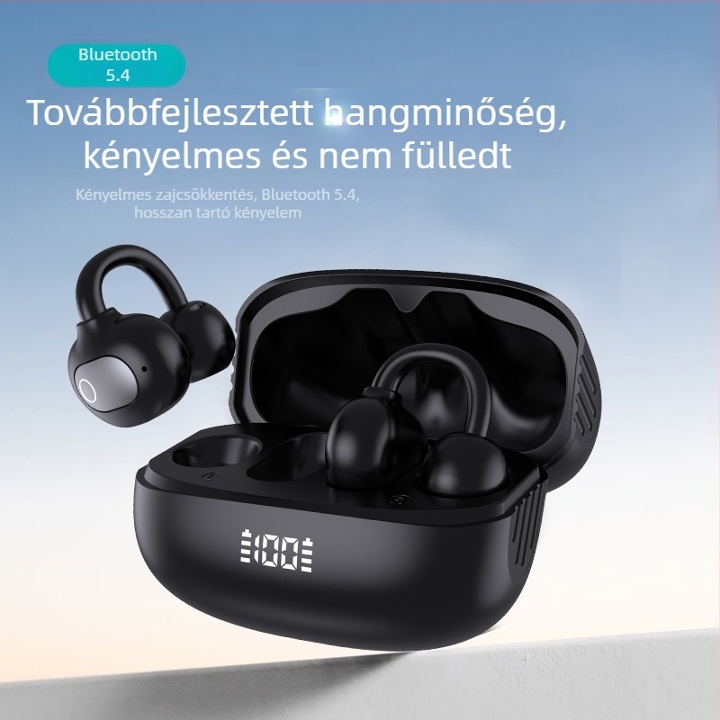 S75 Új Bluetooth fülhallgatók hosszú üzemidővel, kényelmes hosszú viseléshez, nyitott fülkialakítás, OWS zajszűrős vezeték nélküli fülhallgatók