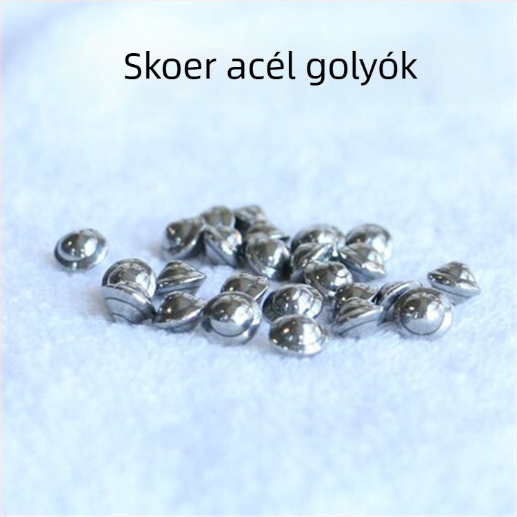 304 rozsdamentes acél golyó, polírozott felület, repülő tányér alakú - méretek 3x5, 3.5x5.5, 6.35x6.4