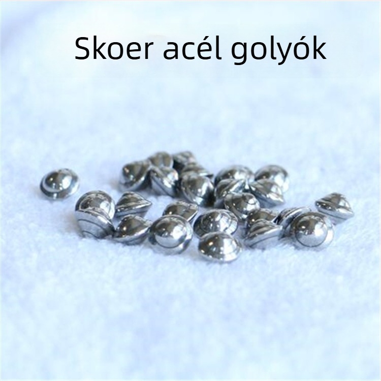 304 rozsdamentes acél golyó, polírozott felület, repülő tányér alakú - méretek 3x5, 3.5x5.5, 6.35x6.4