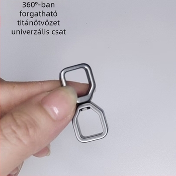 360°-ban forgó mini kulcstartó titánötvözetből, univerzális csattal, anti-loss, EDC gyorskioldó