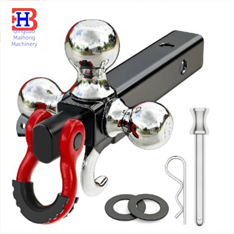 360° Rotating Trailer Hitch Device for Car and RV with Three-Ball Arm and Shackle