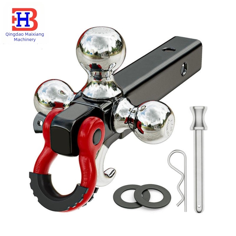 360° Rotating Trailer Hitch Device for Car and RV with Three-Ball Arm and Shackle