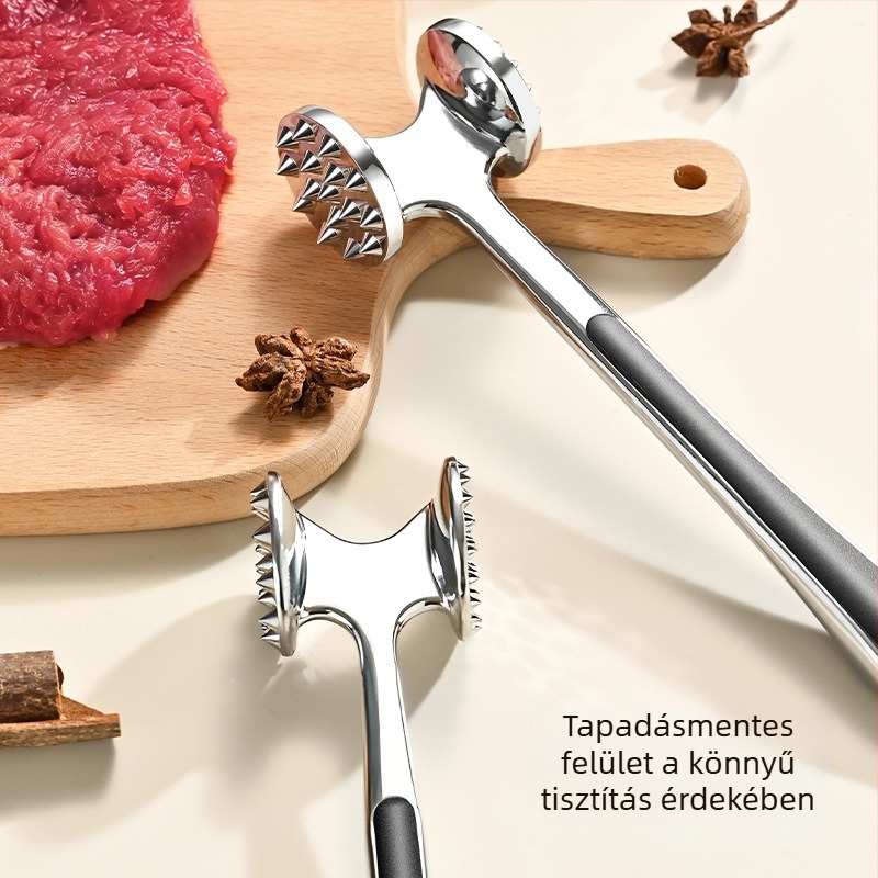 Rozsdamentes acél húsklopfoló kalapács steakhez, konyhai és professzionális használatra
