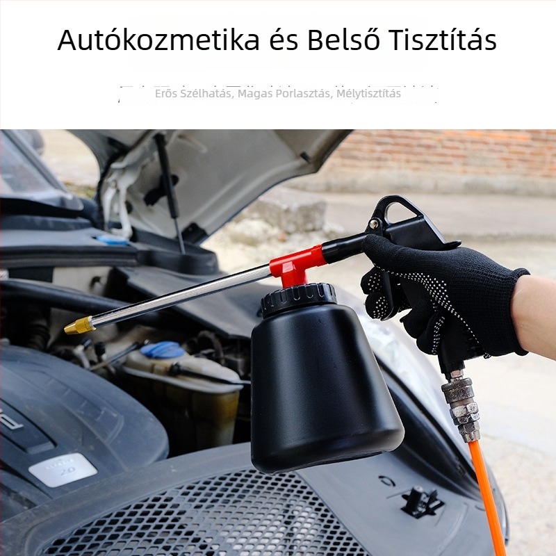 Pneumatikus magasnyomású mosópisztoly autómosáshoz és motor tisztításához, állítható levegőpumpával