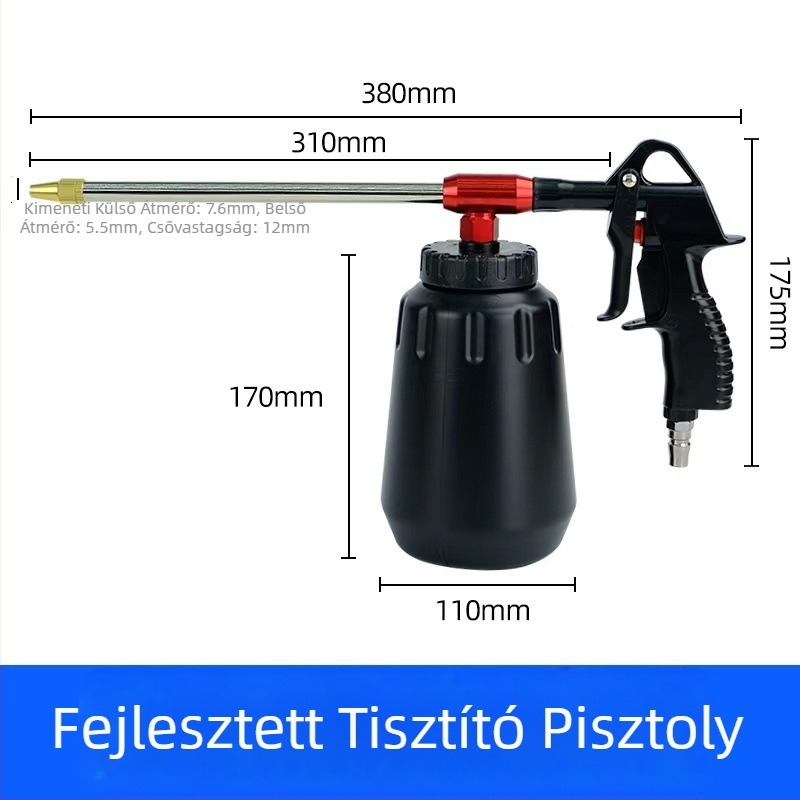 Pneumatikus magasnyomású mosópisztoly autómosáshoz és motor tisztításához, állítható levegőpumpával