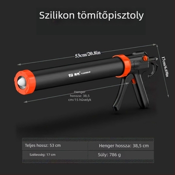 Cső típusú üvegszilikonpisztoly otthoni dekorációhoz, szerkezeti ragasztópisztoly, alumíniumötvözet