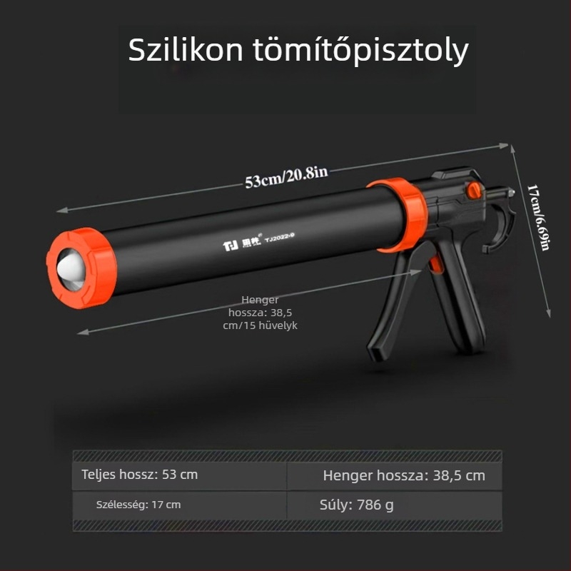 Cső típusú üvegszilikonpisztoly otthoni dekorációhoz, szerkezeti ragasztópisztoly, alumíniumötvözet