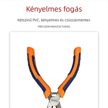 6 hüvelykes hegyes végű fogó, kézi szerszám, ipari minőségű villanyszerelő vezetékek szigetelésének eltávolítására, amerikai stílusú, ergonómikus offset kialakítás