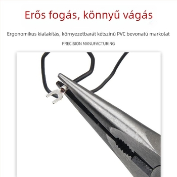 6 hüvelykes hegyes végű fogó, kézi szerszám, ipari minőségű villanyszerelő vezetékek szigetelésének eltávolítására, amerikai stílusú, ergonómikus offset kialakítás