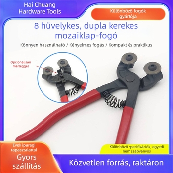 Mozaik kétkerekes csempevágó fogó kerámia- és üvegfelületek vágására, DIY vágóeszköz mérővezetővel