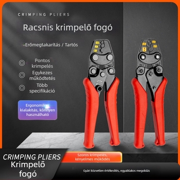 Hideg préselésű krimpelőfogó üres terminálokhoz, többfunkciós rézvezeték krimpelő, krimpelőfogó ratchet mechanizmussal