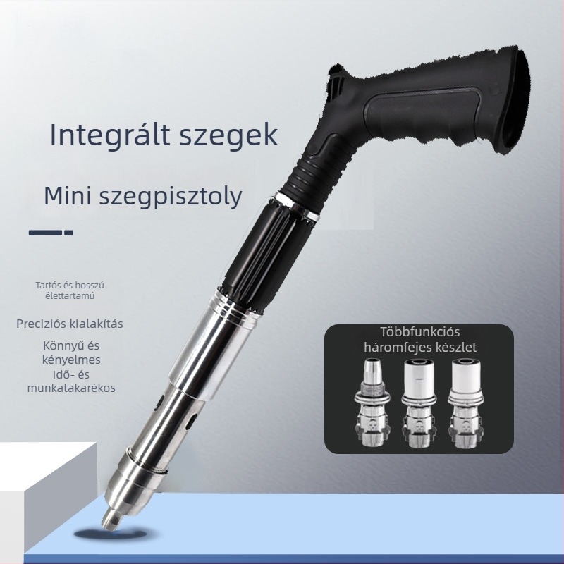 Mini szögbelövő mennyezethez – integrált pneumatikus eszköz betonhoz, vízvezetékhez és elektromos munkákhoz, hangtompítóval.