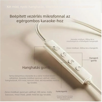 Karaoke fejhallgató beépített monitorozó kártyával és mikrofonnal, mindent egyben felvételhez és élő közvetítéshez, kiváló hangzás, Type-C vezetékes