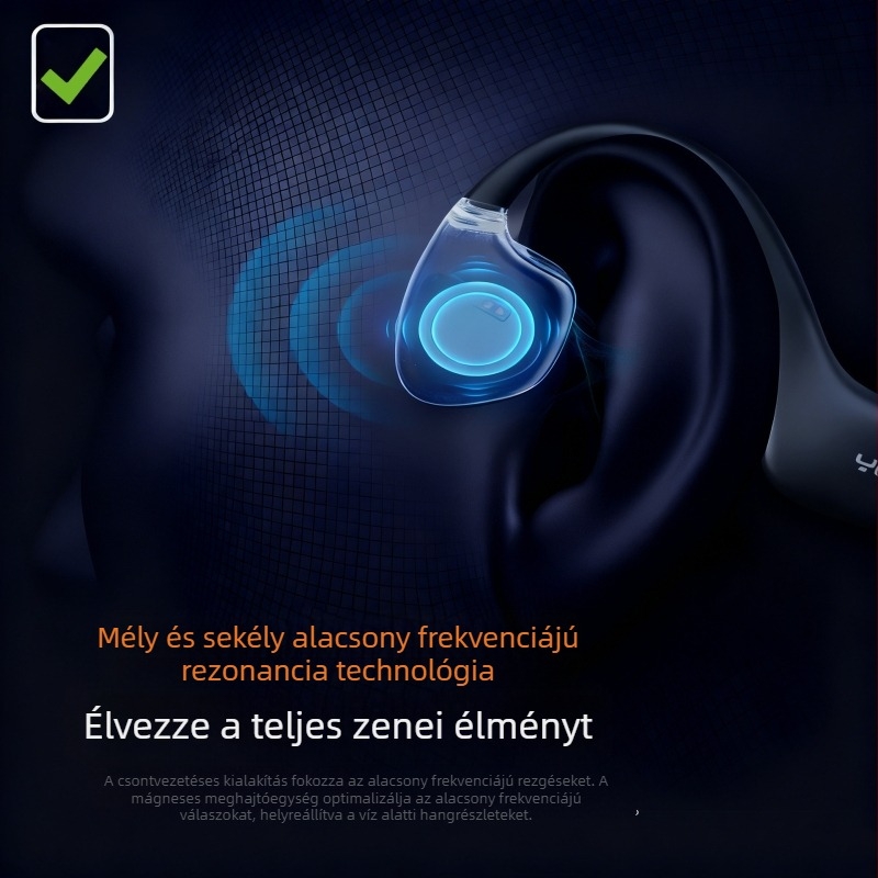 Csontvezetéses Bluetooth fülhallgatók, vezeték nélküli, vízálló és izzadságálló, futáshoz, kerékpározáshoz és edzéshez, nyakba akasztott dizájn