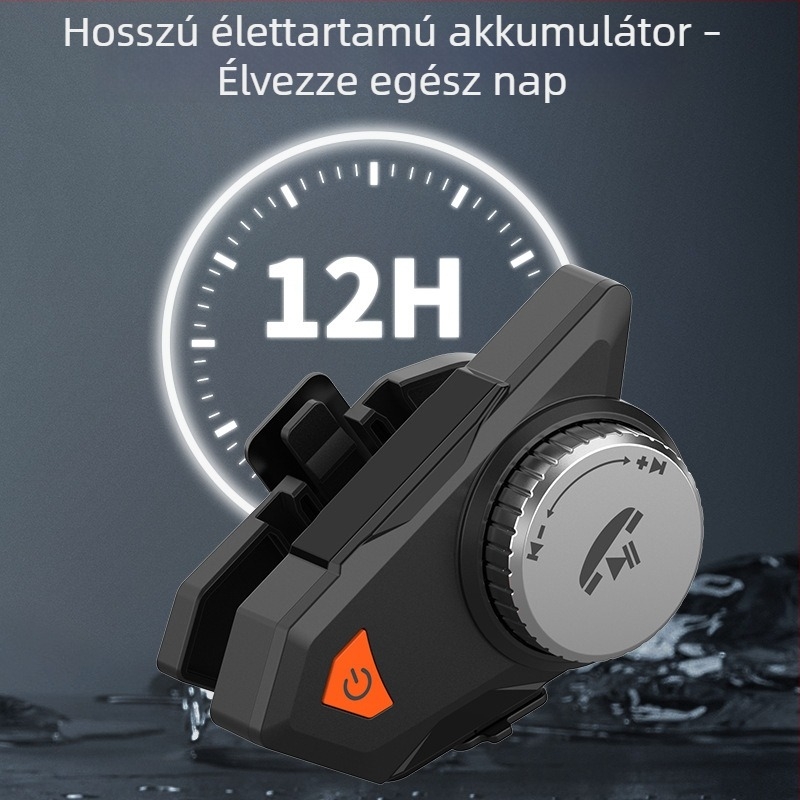 Motorkerékpár sisak Bluetooth headset mély basszus, vízálló és porálló, zajcsökkentés, kihangosítás, hangvezérlés és zenelejátszás, hosszú üzemidő