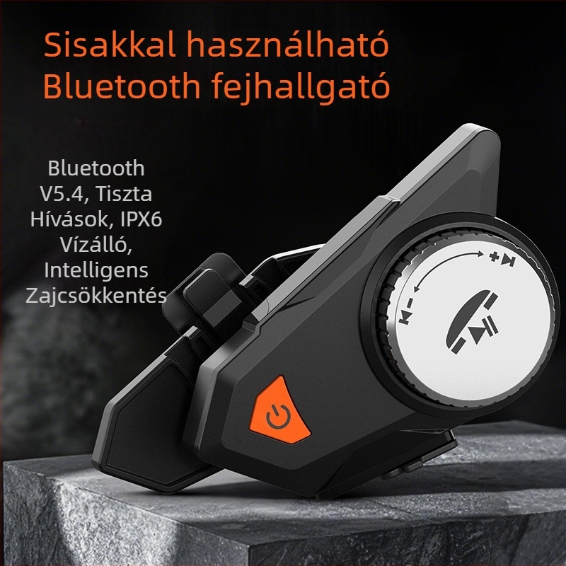 Motorkerékpár sisak Bluetooth headset mély basszus, vízálló és porálló, zajcsökkentés, kihangosítás, hangvezérlés és zenelejátszás, hosszú üzemidő