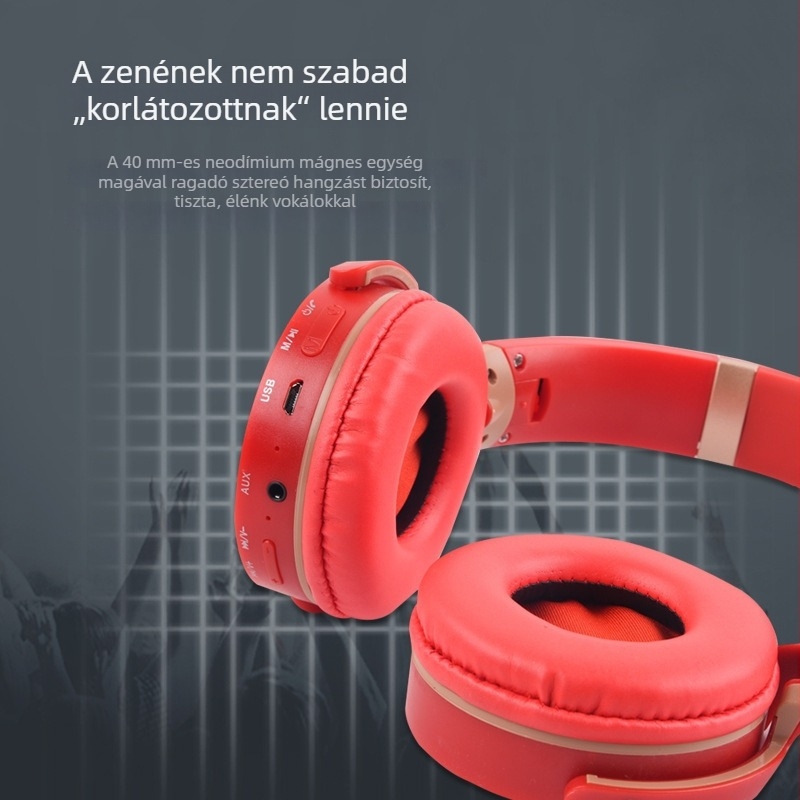 JB950 Vezeték nélküli Bluetooth fejhallgató kártya bemenettel, kompatibil mobiltelefonokkal, gaming headset