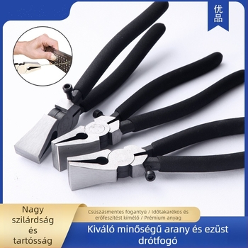 Arany- és ezüstékszer dróthúzó fogó, széles szájú lapos fogó, dróthúzó eszköz