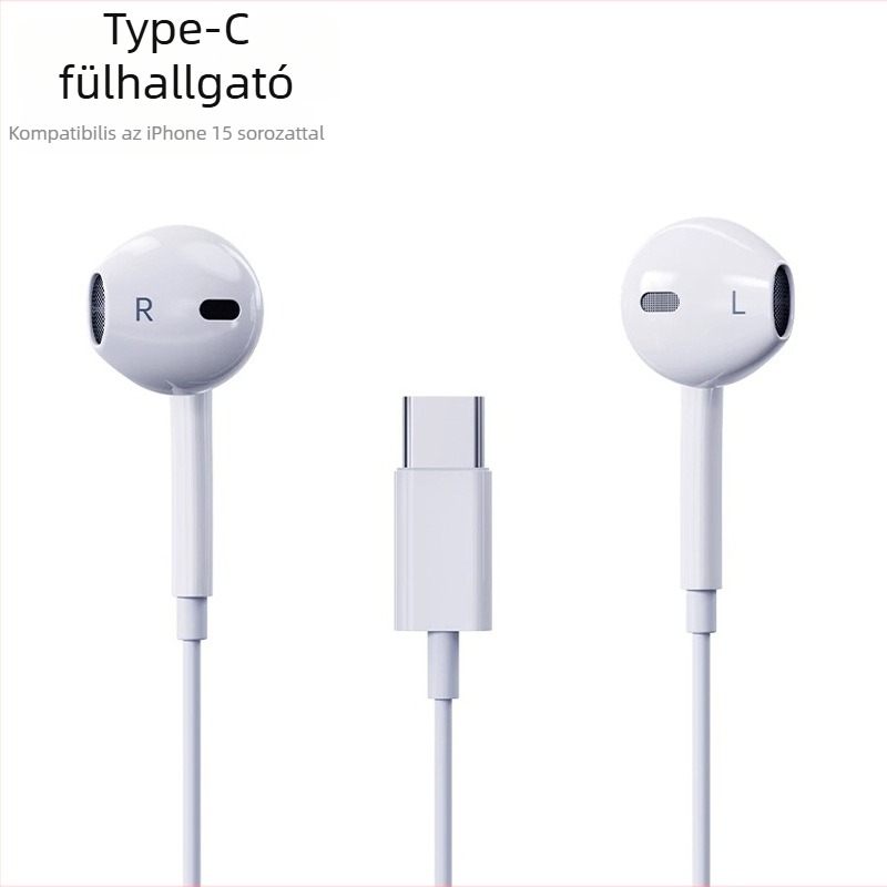 15. generációs USB-C vezetékes fülhallgató, beépített vezérléssel, in-ear, iPhone 17 Pro Max-kompatibilis