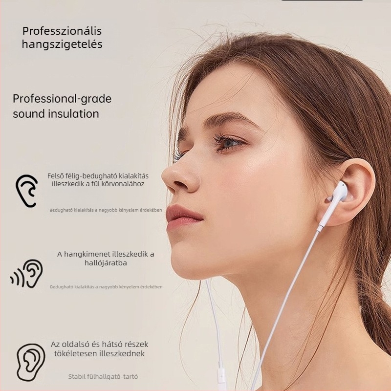 15. generációs USB-C vezetékes fülhallgató, beépített vezérléssel, in-ear, iPhone 17 Pro Max-kompatibilis