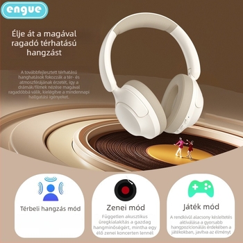 Engu Bluetooth zajcsökkentő, vezeték nélküli, over-ear gaming fejhallgató PC-hez