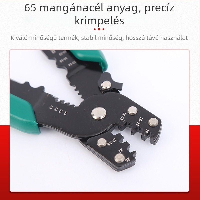Vezetékek krimpelésére és szigetelés eltávolítására szolgáló fogó
