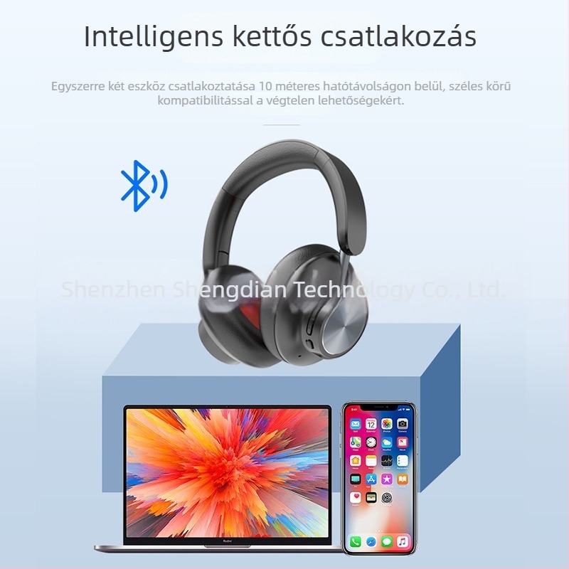 2024-es új ANC V5.3 Bluetooth fejhallgató, over-ear, diákok számára, hordozható zene