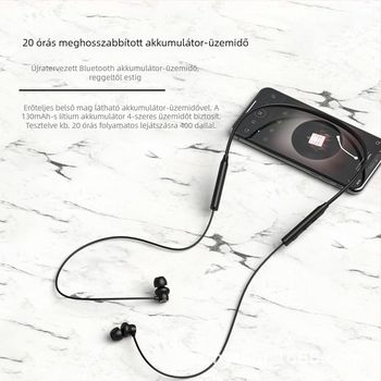Új nyakba helyezett Bluetooth fülhallgató, hosszú üzemidővel, vezeték nélküli, in-ear kialítás, zajcsökkentés, sporthoz és különböző helyzetekhez