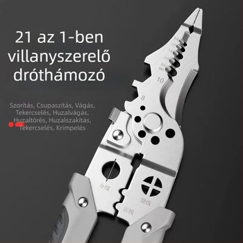 Német stílusú vezeték-szigetelés eltávolító fogó – elektromos szereléshez, vágás és krimpelés