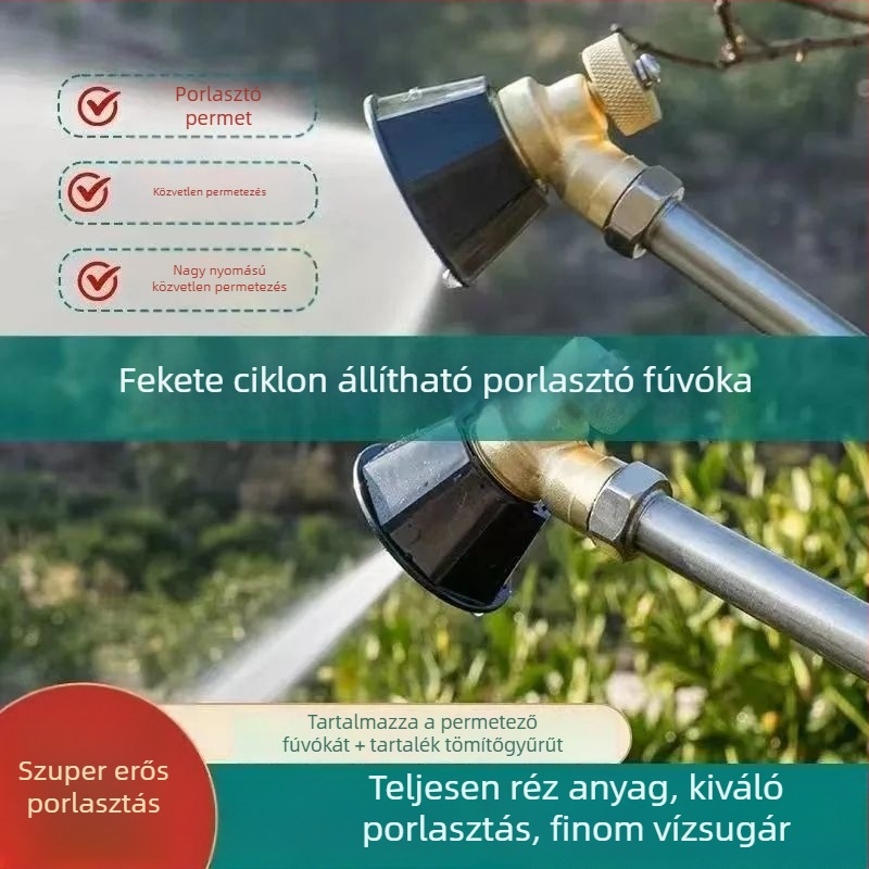 Elektromos permetezőfej mezőgazdasági célokra, magas nyomású, állítható finom atomizálással, univerzális