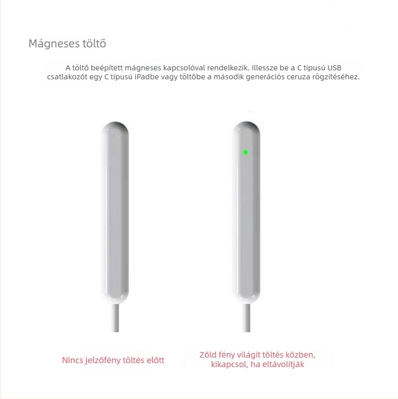Kapacitív stylus vezeték nélküli mágneses töltéssel Apple Pencil 2. generációhoz