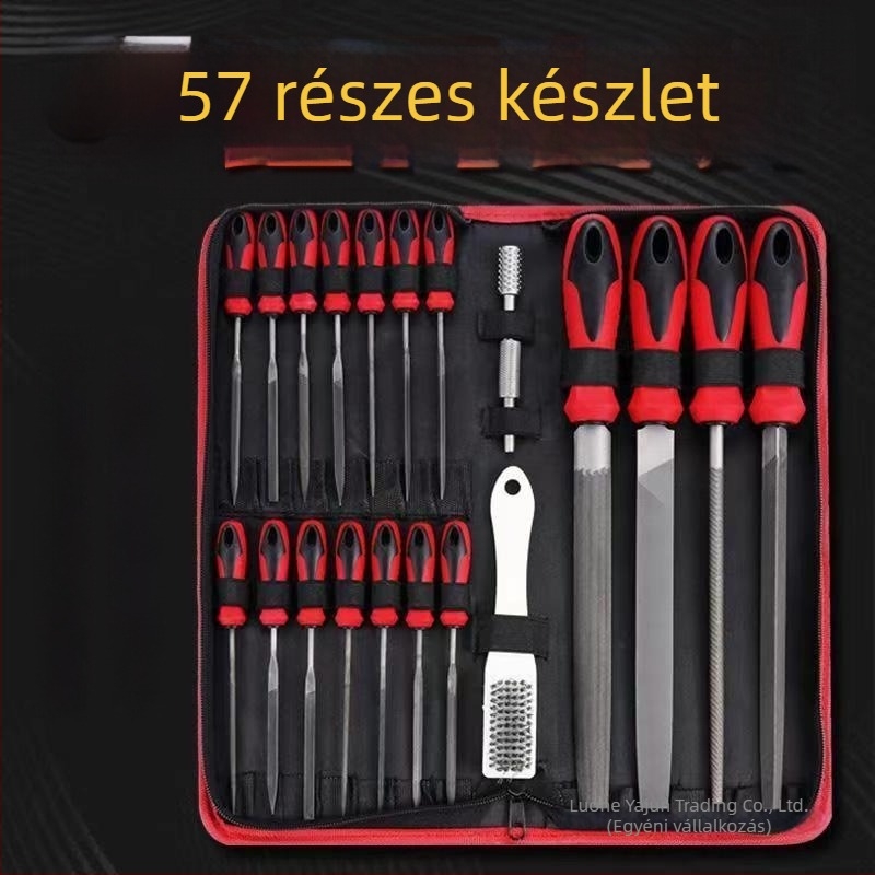 Nagy széntartalmú acél reszelő készlet: kör-, félkör-, sík- és háromszög alakú reszelők fém- és faipari felhasználásra