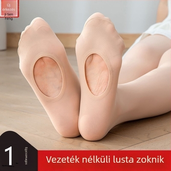 Slip-on zokni talpnyílással, tavasz-ősz, közepes vastagságú nylon harisnya, anti-snag, plusz méret