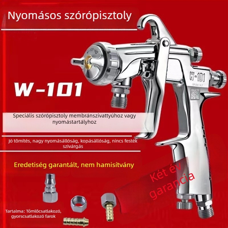 W-101 diafragma pumpa – magasnyomású spraypisztoly és nyomás alatti tartály, nagy felületekhez (bútorok, autók, farmer nadrágok)