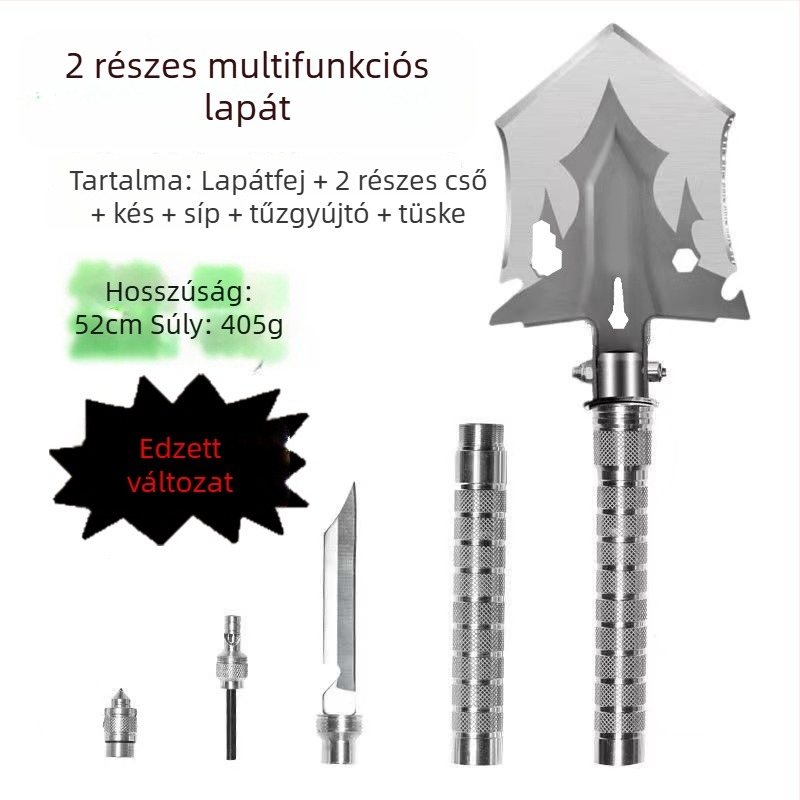 Többcélú mérnöki ásó, összecsukható, megerősített kivitelben, szabadtéri kempinghez és horgászathoz