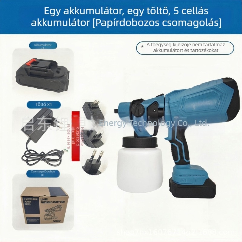 Kábeles akkumulátoros elektromos festékszóró, lítium akkumulátorral, nagy teljesítményű automata festékszóró falakhoz