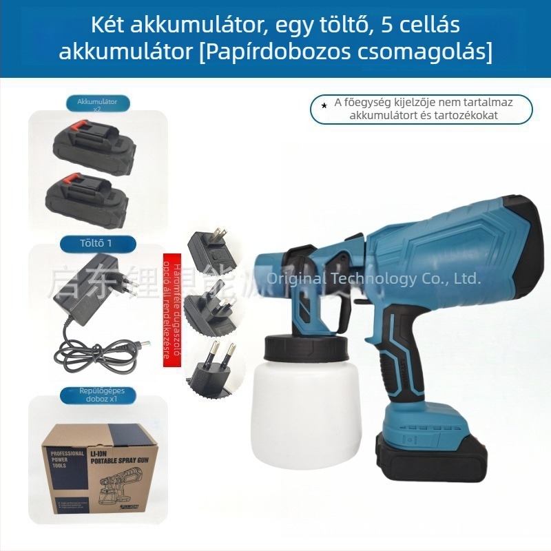 Kábeles akkumulátoros elektromos festékszóró, lítium akkumulátorral, nagy teljesítményű automata festékszóró falakhoz