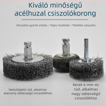 Pneumatikus alacsony fordulatszámú csiszoló magas széntartalmú acéldrótkerékkel az abroncsok csiszolására és a rozsda eltávolítására