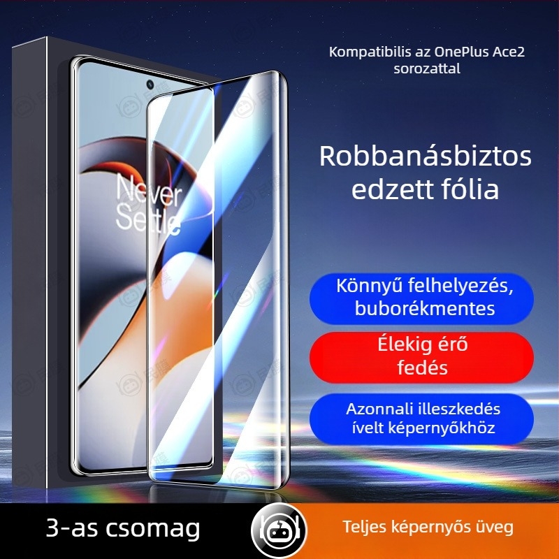 OnePlus Ace2/Ace3 Pro ívelt kijelzőhöz készült edzett üveg – Ultra-Clear Full Screen