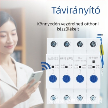 WIFI okos megszakító mobiltelefonos távoli vezérléssel, négycsatornás vezeték nélküli időzítő kapcsoló, hangvezérlés