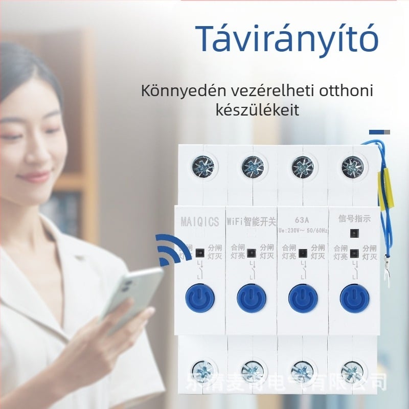 WIFI okos megszakító mobiltelefonos távoli vezérléssel, négycsatornás vezeték nélküli időzítő kapcsoló, hangvezérlés